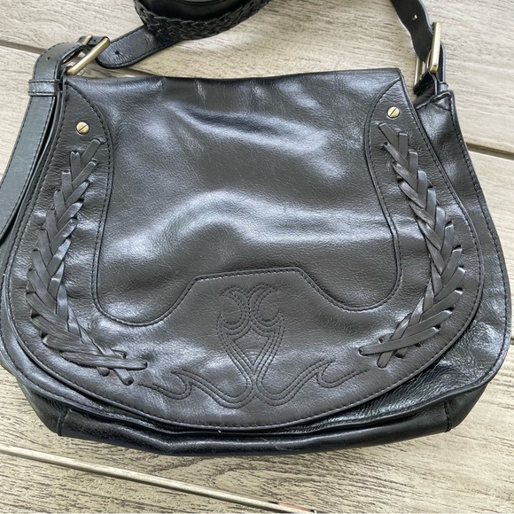 Cole Haan Black Leather Saddle Bag - Picture 2 of 11
